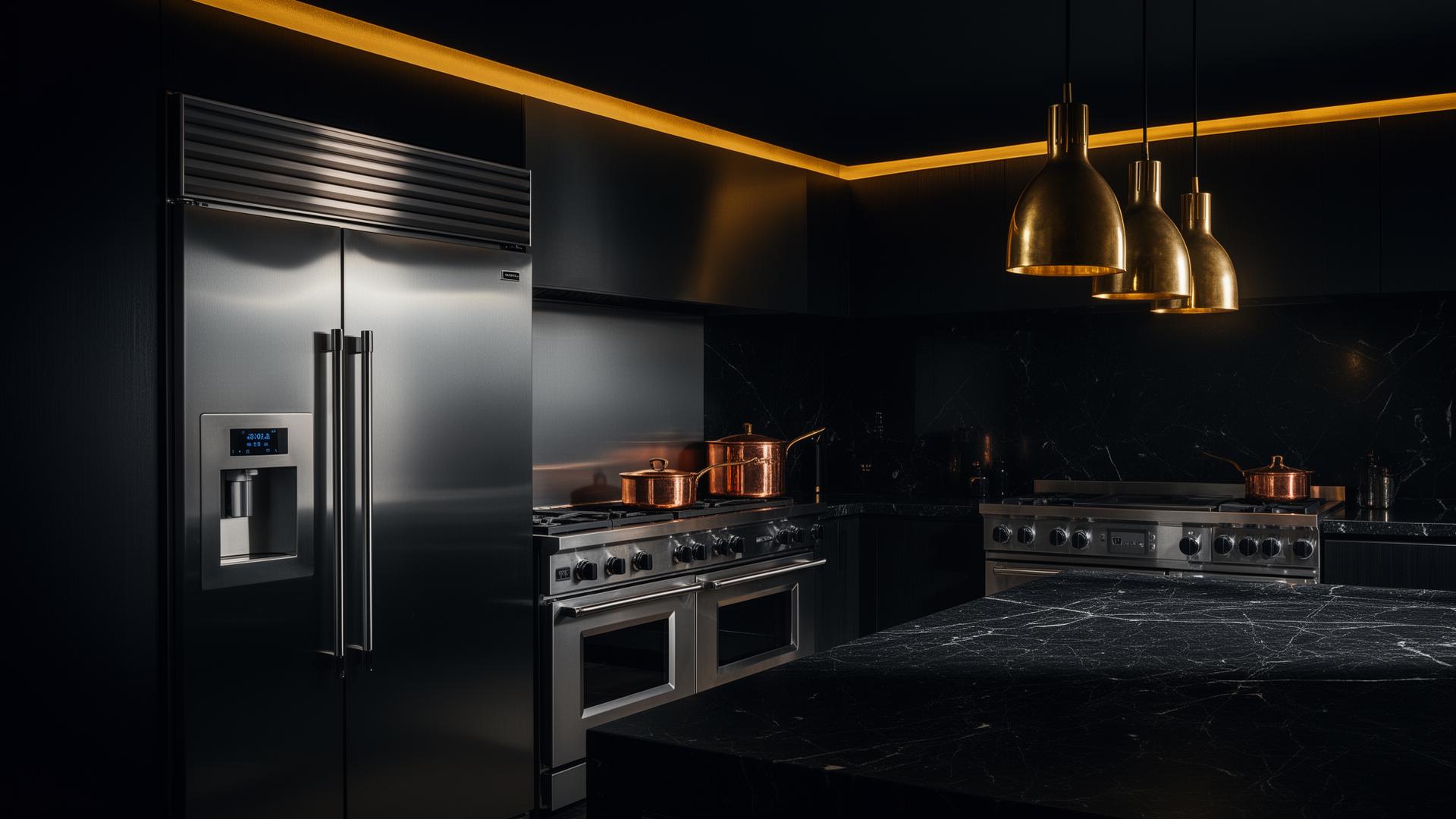 Cinematic Houston kitchen with stainless appliances