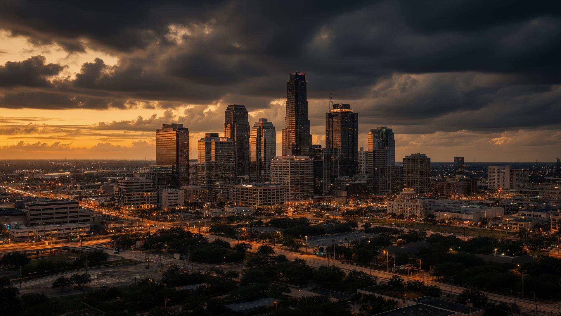 Houston skyline at dusk